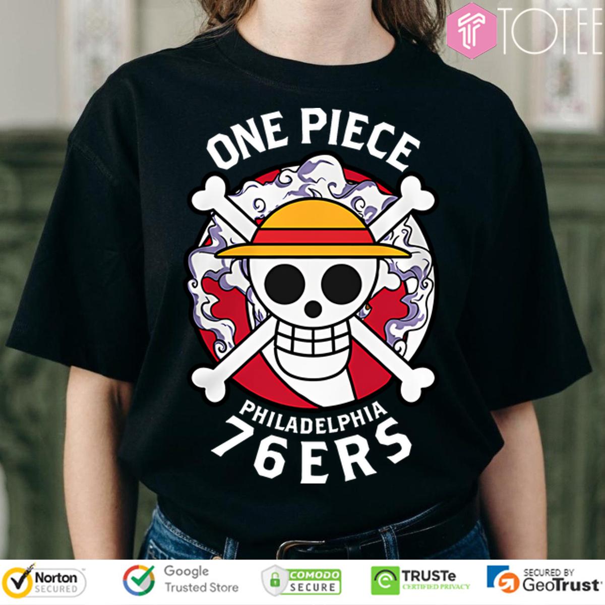 Philadelphia 76ers X One Piece Luffy Gear 5 Logo T-Shirt