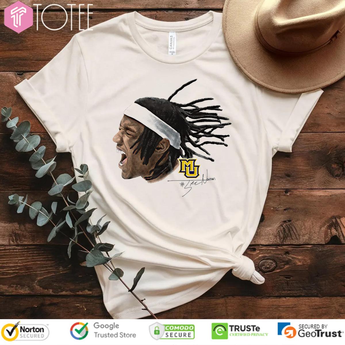 #5 Tre Norman Marquette Golden Eagles Head Signature T-Shirt