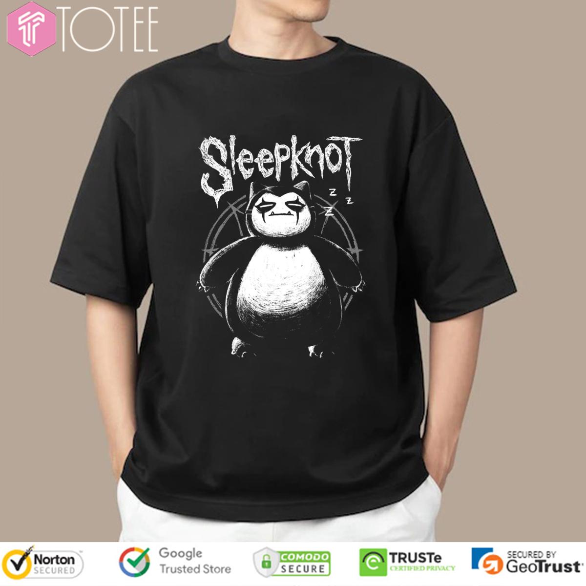 Pokémon Sleepknot Snorlax Parody Slipknot Metal Music T-Shirt