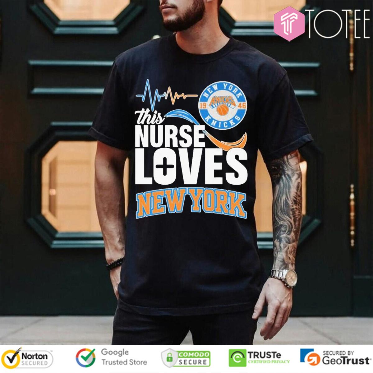 This Nurse Loves New York Knicks 1946 Heartbeat T-Shirt