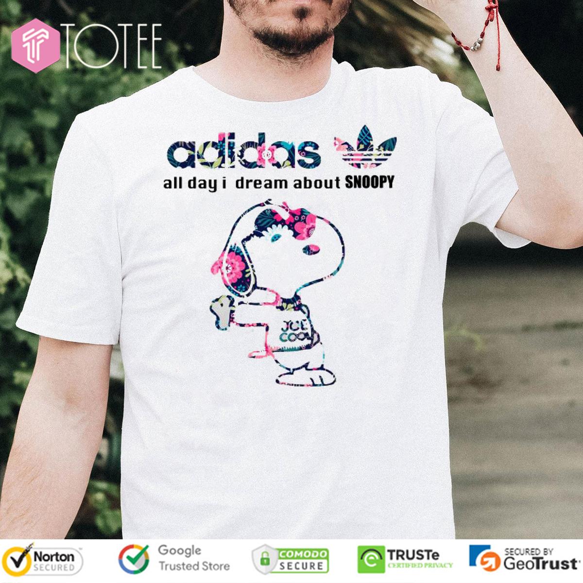 All Day I Dream About Snoopy Parody Adidas Logo T-Shirt