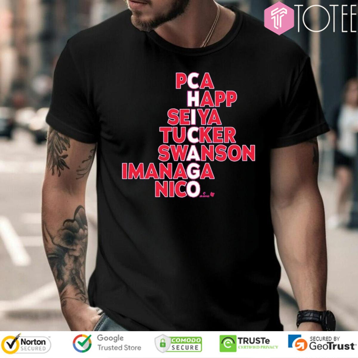 Chicago Cubs Team Names PCA Happ Seiya Tucker Swanson Imanaga Nico T-Shirt
